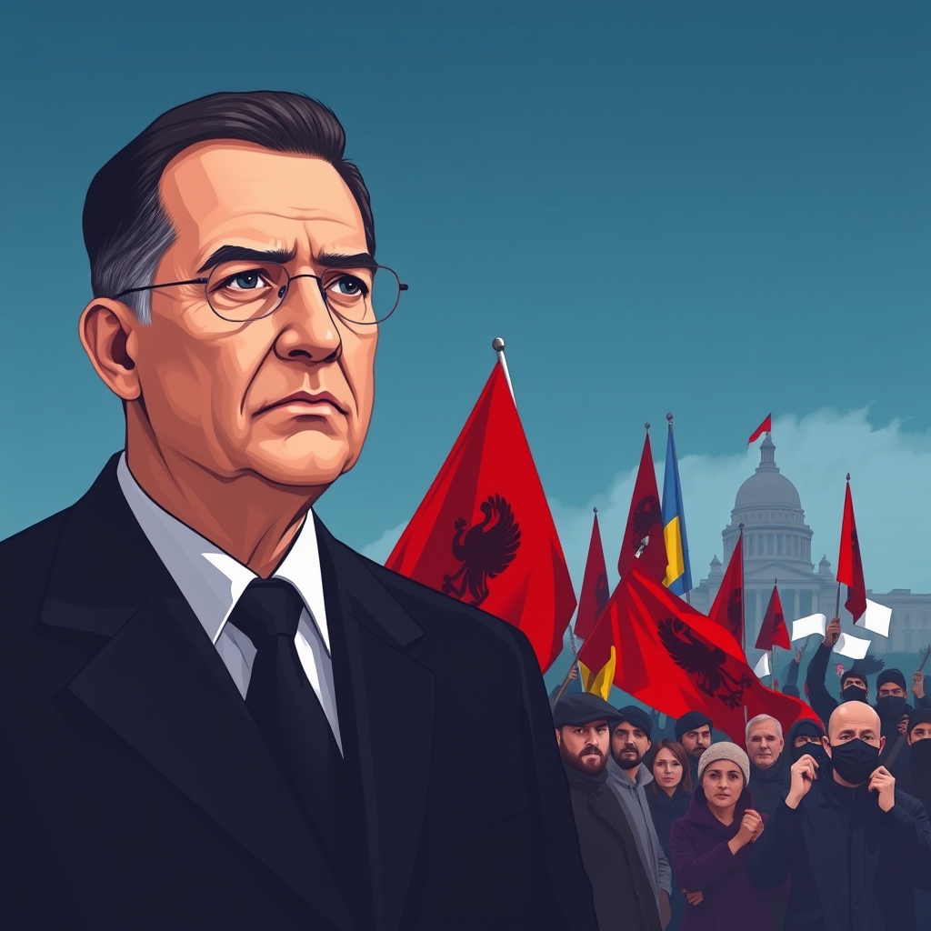 Protesters in Tirana